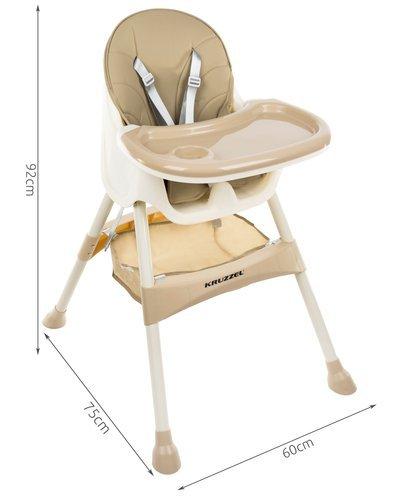 KRUZZEL maitinimo kėdė 3in1- smėlio spalvos