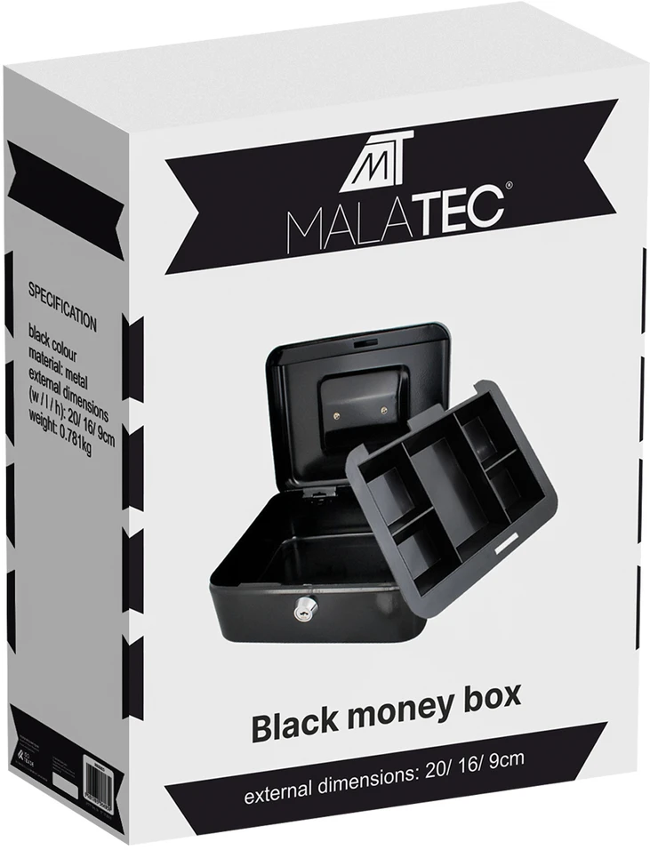 Malatec Rakinama metalinė pinigų dėžutė seifas