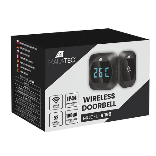 Malatec 21911 juodas wireless doorbell
