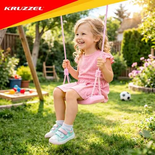 Marka Niezdefiniowana - Plastikinės sūpynės - rožinės spalvos 25445