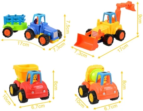 Maxy Traktor/ koparka/ wywrotka su diskų įtaisu- komplektas 4vnt.