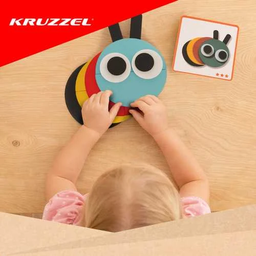 KRUZZEL medinė dėlionė GYVŪNAI