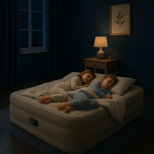 INTEX Pripučiamas čiužinys-lova Ultra Plush Queen su pompa,152x203x46cm