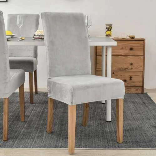 Kėdės užvalkalas - pilka velvet Ruhhy 22979