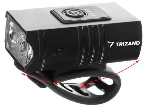 Trizand 4T6 USB dviračio žibintas + galinis žibintas 23677