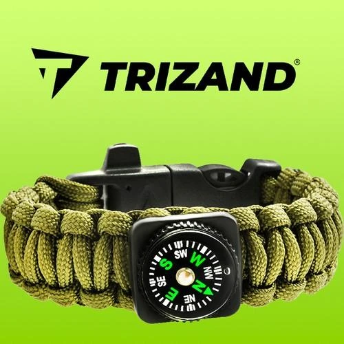 Trizand ISO TRADE Išgyvenimo apyrankė 5-in-1 Žalia