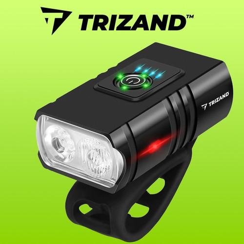 Trizand 4T6 USB dviračio žibintas + galinis žibintas
