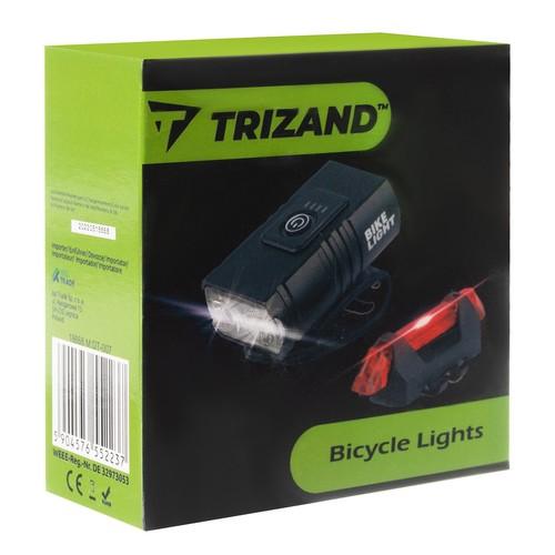 Trizand 4T6 USB dviračio žibintas + galinis žibintas