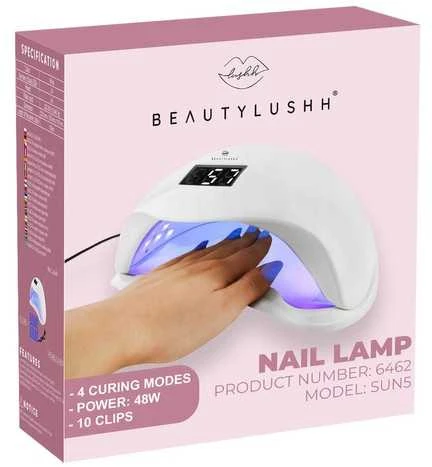 24 LED 48W UV nagų lempa + Beautylushh spaustukai