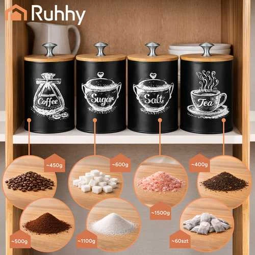 Stilingi birių produktų indai - 4 vnt. Ruhhy 24578