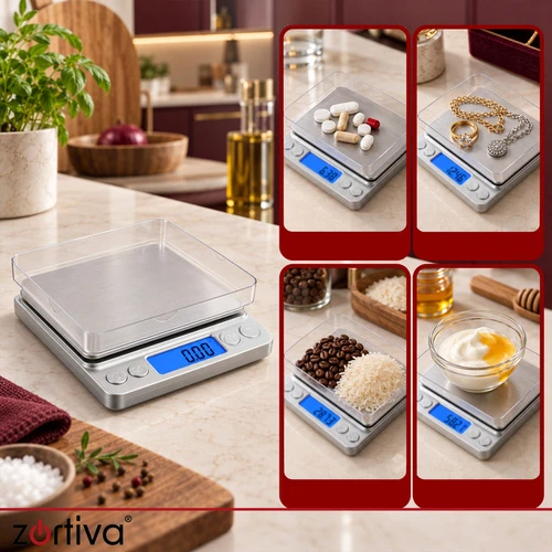 Virtuvinės svarstyklės 500x0,01g Zortiva