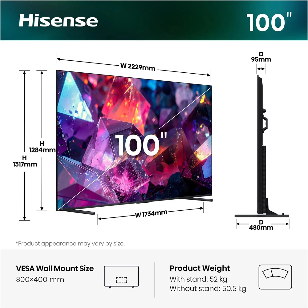 Televizorius TV Hisense 100"