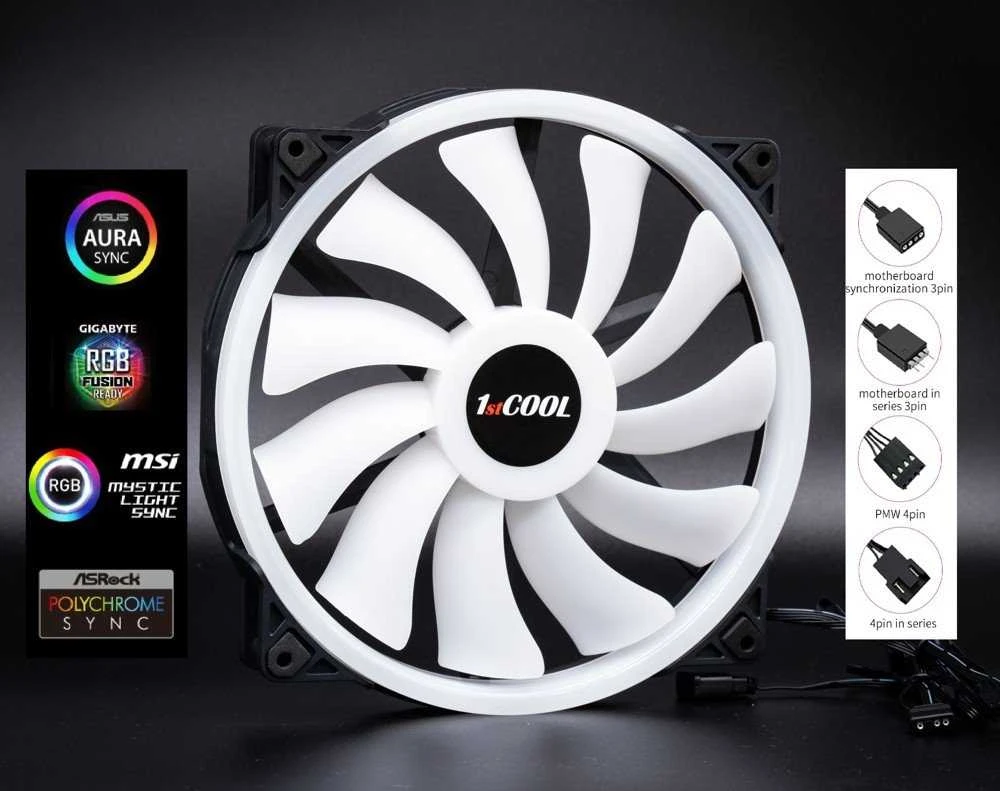 1stCOOL AURA EVO F20 ventiliatorius su RGB jungtimis