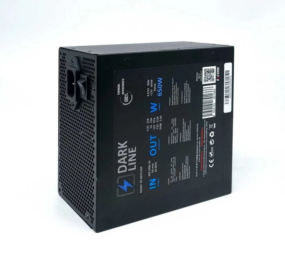 1St Cool 1stCOOL Rainbow Mid Tower ATX AU Korpusas permatomas šoninis skydelis 4x 120mm ventiliatoriai 650W 88+ juoda