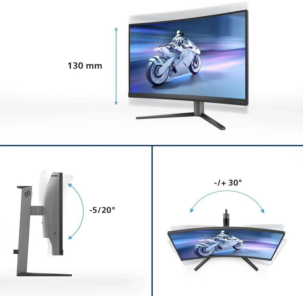 Monitorius Philips Evnia 27M2C5200W/00, 27", VA, 1920 x 1080, 280 Hz,  300 cd/m²