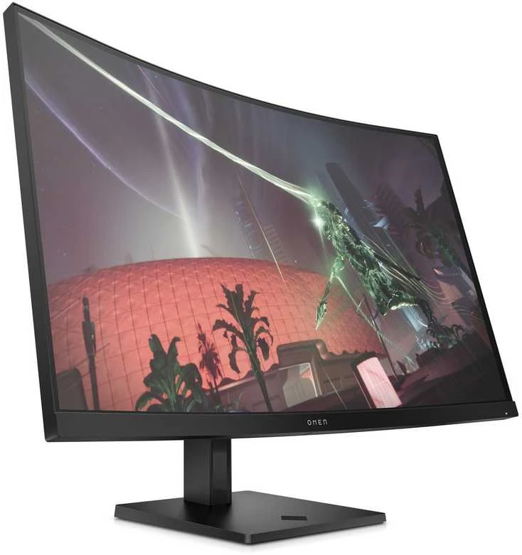 HP OMEN 32c QHD lenktas žaidimų monitorius – 31,5 colio 2560 x 1440 QHD 400 nitų 165 Hz AG, VA, 2x HDMI / DisplayPort / garso lizdas, reguliuojamas aukštis / pakreipimas, 1 metai