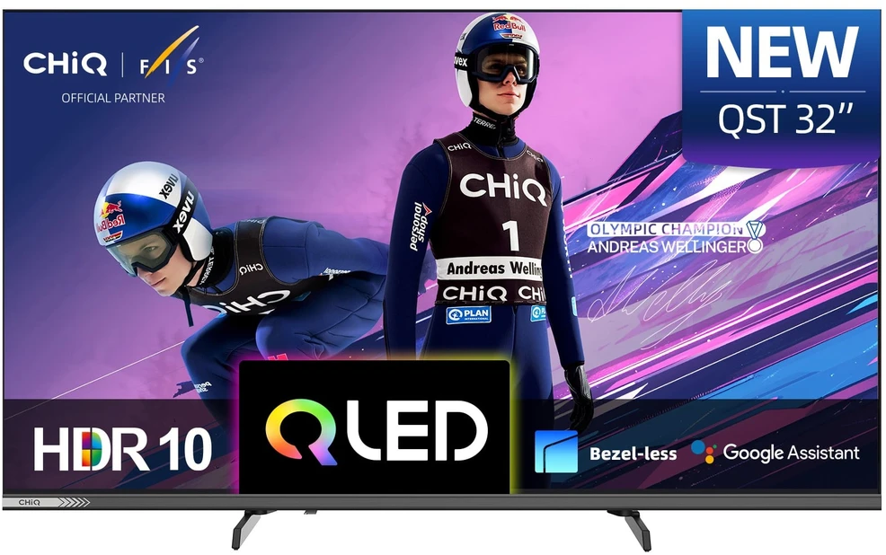 CHiQ L32QST televizorius, 32 colių, QLED, „Full HD“, „Google TV“, berėmis, „Dolby Audio“, „dbx-tv“, HDR 10