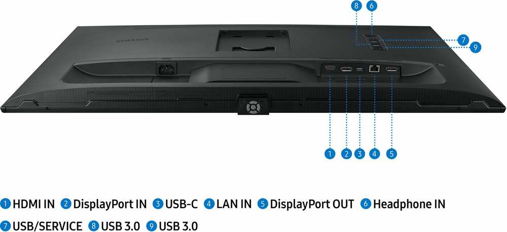 Monitorius SAMSUNG S32A600U 32inch Bezelless 16:9 2560x1440 VA 4ms HDR10 HAS/Swivel/Pivot/Tilt 130mm HDMI/DP/USB-C 90W LAN USB3-HUB VESA 100