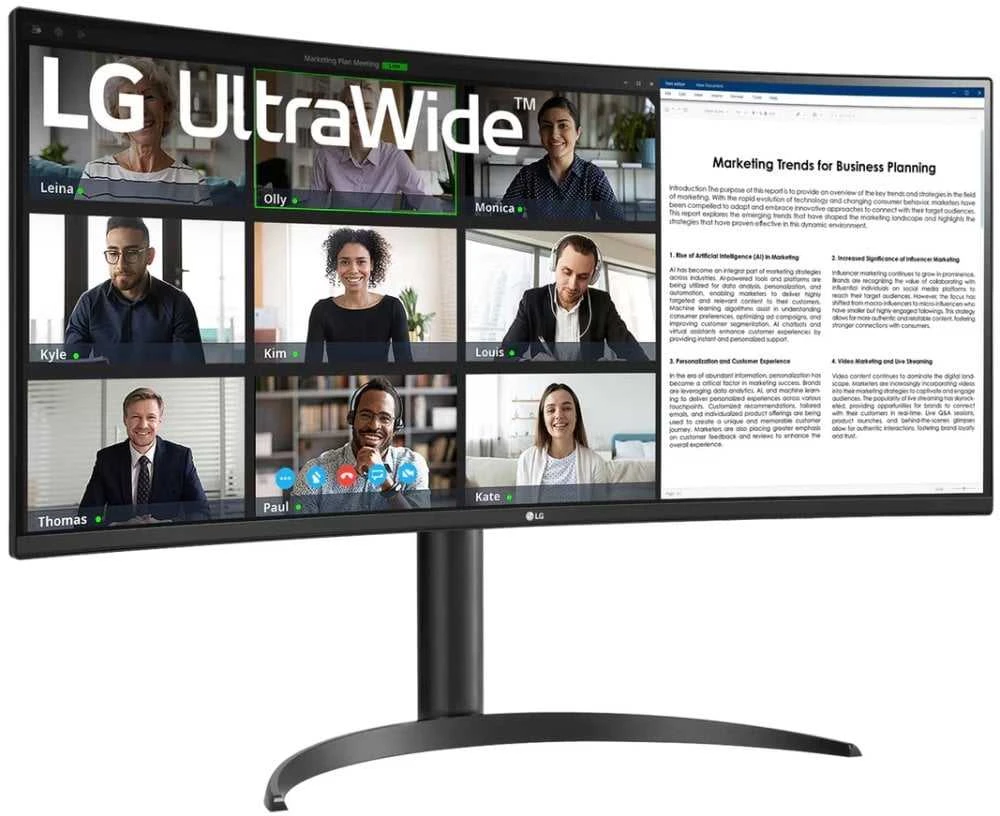 Monitorius LG | 34WR55QK-B | 34 " | VA | 21:9 | 100 Hz | 5 ms | 3440 x 1440 pikselių | 300 cd/m² | HDMI jungtys quantity 2 | Garantija 24 mėn.