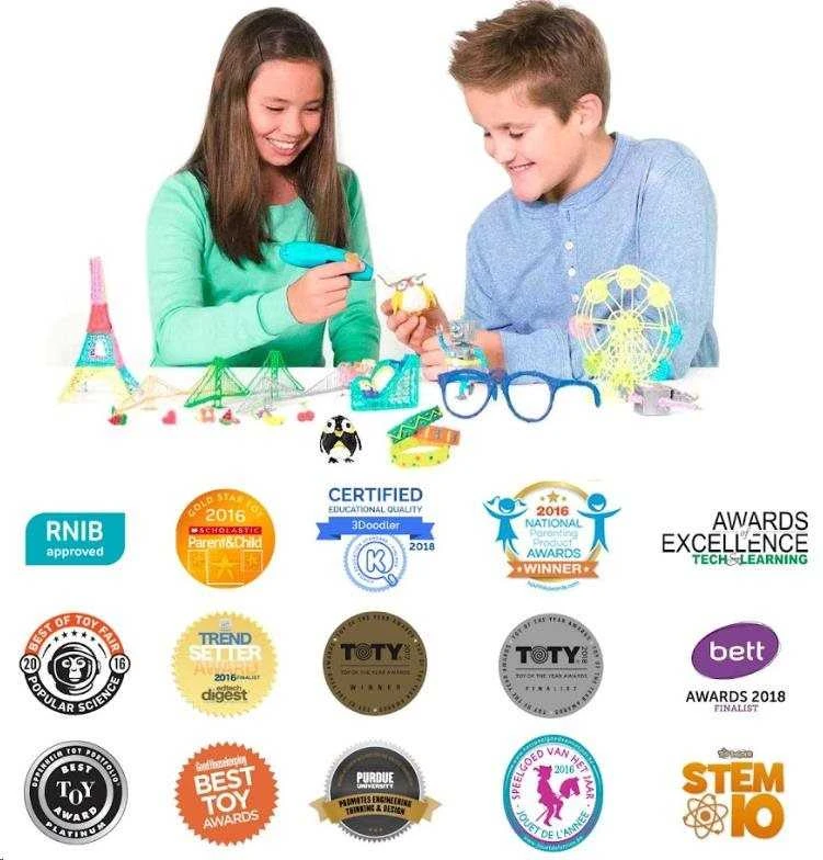 3D rašiklis 3Doodler Start+ su užpildų rinkiniu
