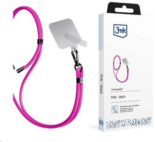 3MK EasyClip Rožinė (juodos spalvos) virvelė telefonui