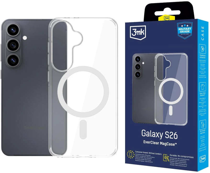 Dėklas 3mk ochranný kryt EverClear MagCase pro Samsung Galaxy S26