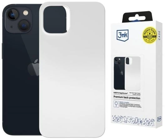 Dėklas 3MK Hardy MagSilicone skirtas Apple iPhone 14 baltos spalvos