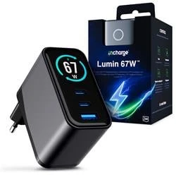 3Mk apsauga 3mk InCharge Lumin PD 67W QC4+ PPS AFC FCP SCP 1A2C TFT Ekranas Juodas/Pilkas