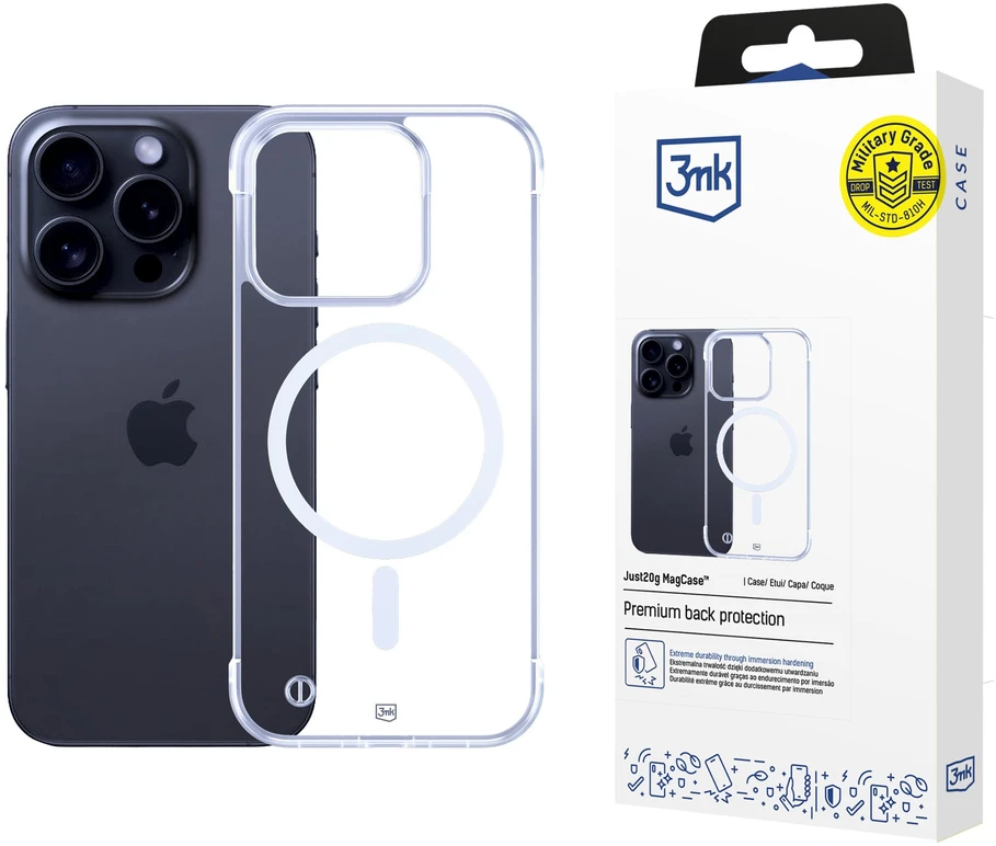 Dėklas 3Mk apsauginis 3mk Just20g MagCase, skirtas iPhone 16E - skaidrus