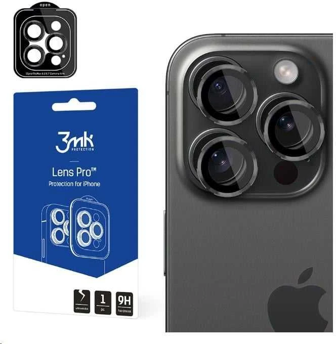 Apsauginis stikliukas kamerai 3mk Lens Pro Apple iPhone 14 Pro/14 Pro Max juodas