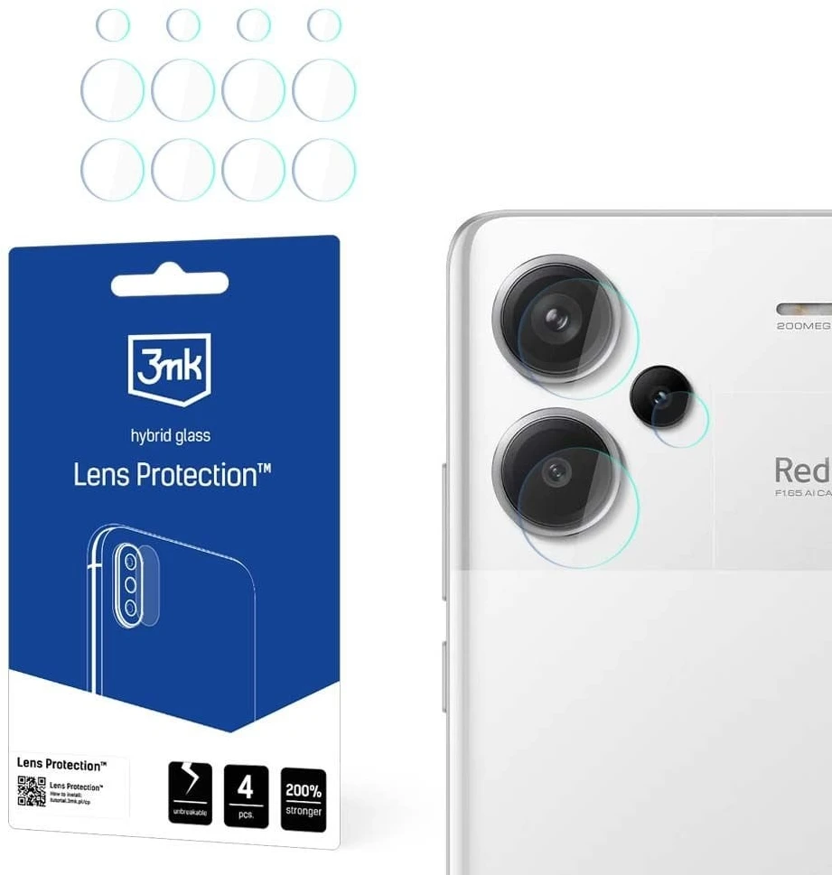 3MK „Redmi Note 13 Pro“ objektyvo apsauga + kameros objektyvo apsauga (4 vnt.)
