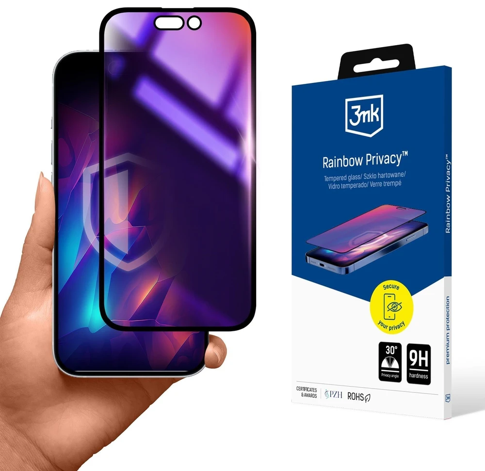 3mk Rainbow Privacy grūdintas stiklas skirtas Apple iPhone 16e
