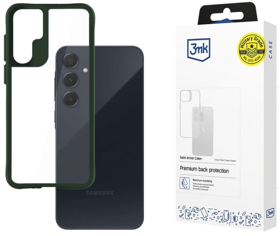 3MK Satin Armor+ Samsung Galaxy A55 5G dėklas telefonui žalios spalvos