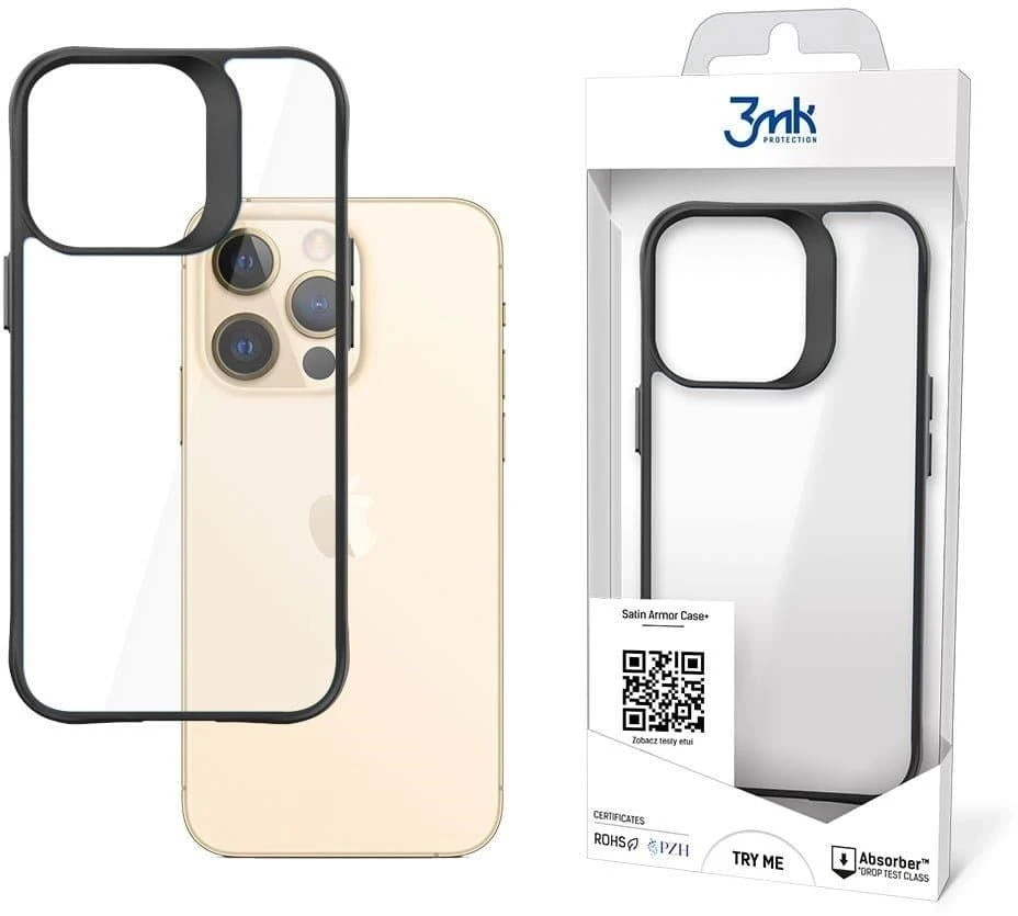 3mk Satin Armor Case+ Apple iPhone 13 Pro Max Series - dėklas telefonui juodos spalvos