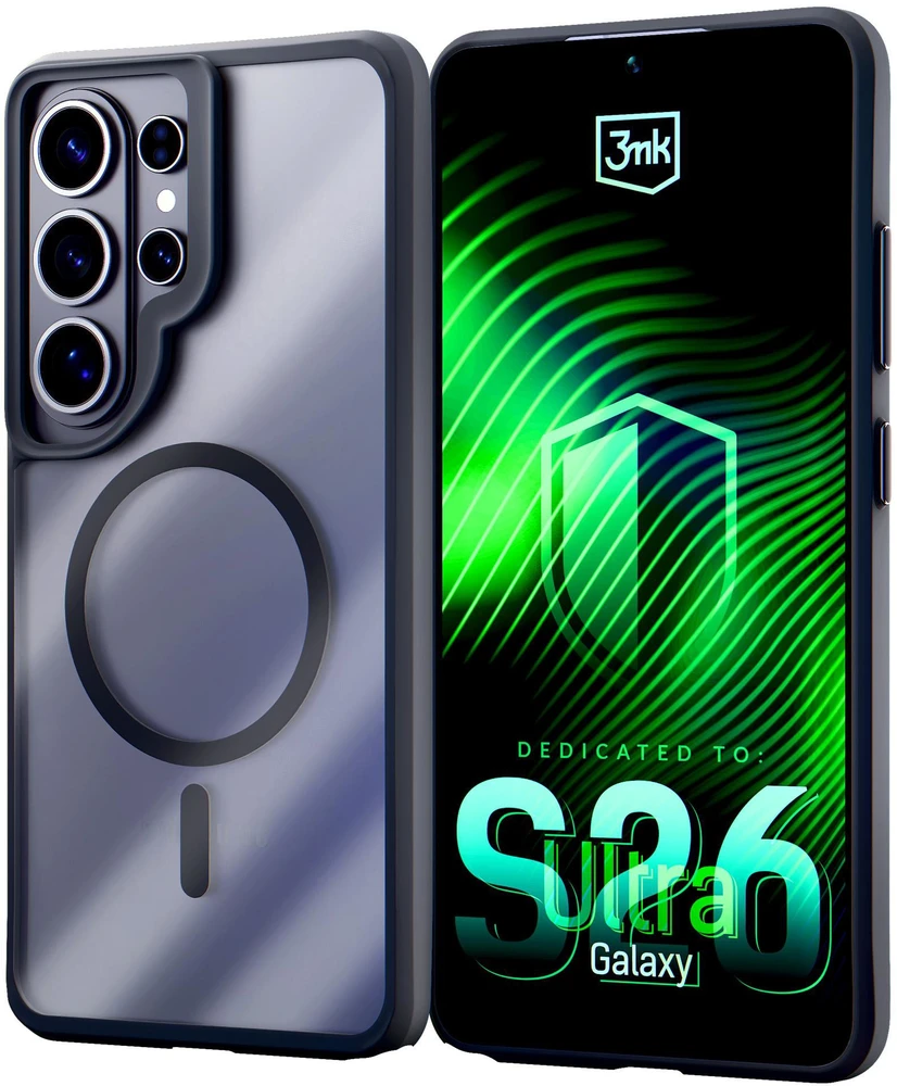 Dėklas 3mk Satin Armor MagCase, skirtas Samsung Galaxy S26 Ultra - permatomas Juodas