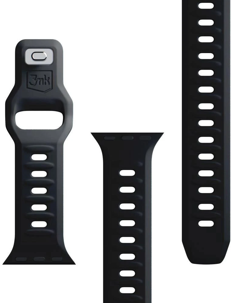 3MK Silicone Watch apyrankė juodos spalvos for Apple Watch 42/44/45/49mm