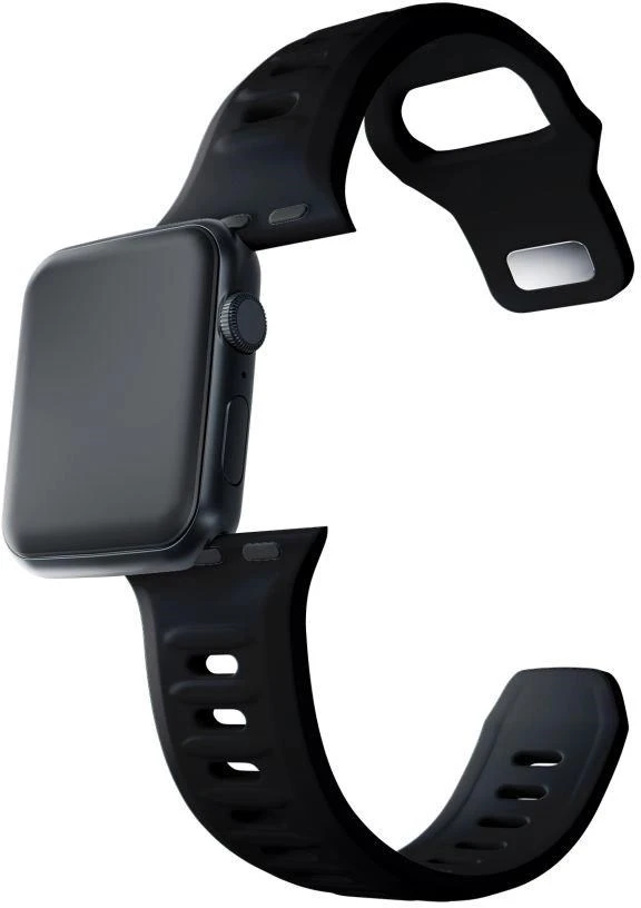 3MK Silicone Watch apyrankė juodos spalvos for Apple Watch 42/44/45/49mm