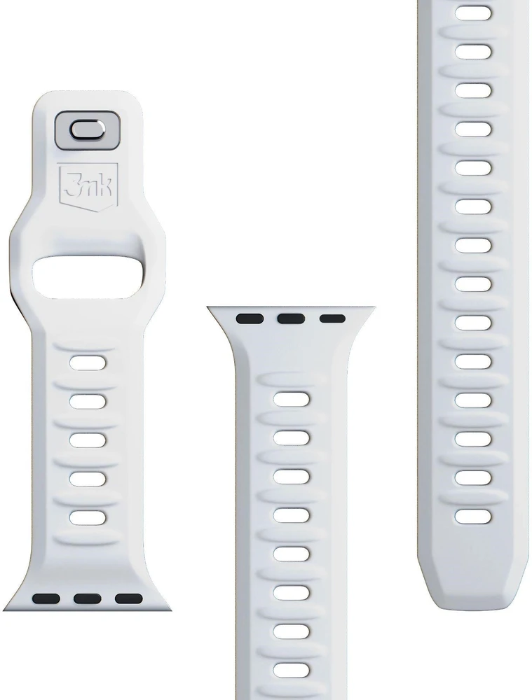 3MK silikoninis laikrodžio dirželis balta/whitedla Apple Watch 42/44/45/49mm