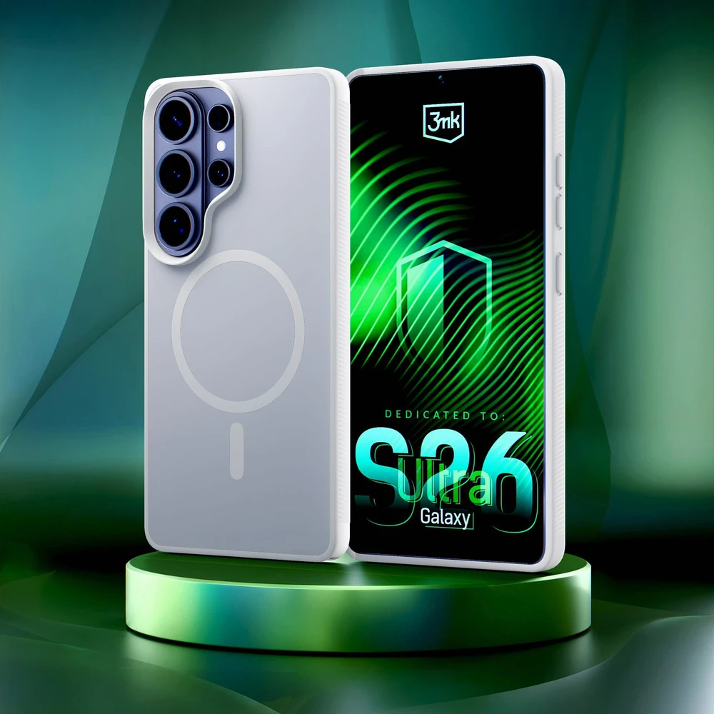 Dėklas 3MK Smoke MagCase do Samsung Galaxy S26 Ultra balta