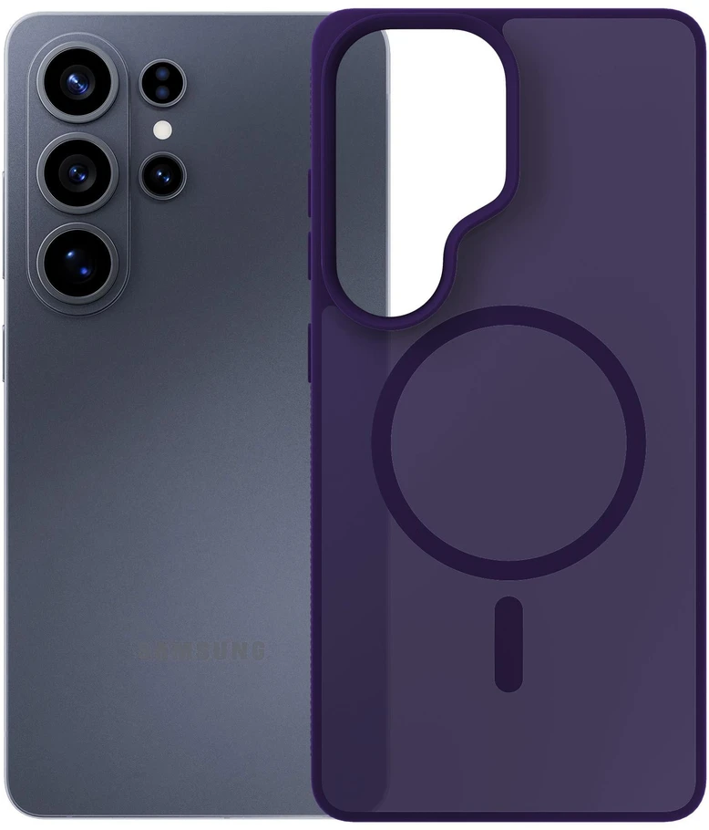 Dėklas telefonui MagSafe suderinamas, violetinis polikarbonatas 3mk Smoke MagCase