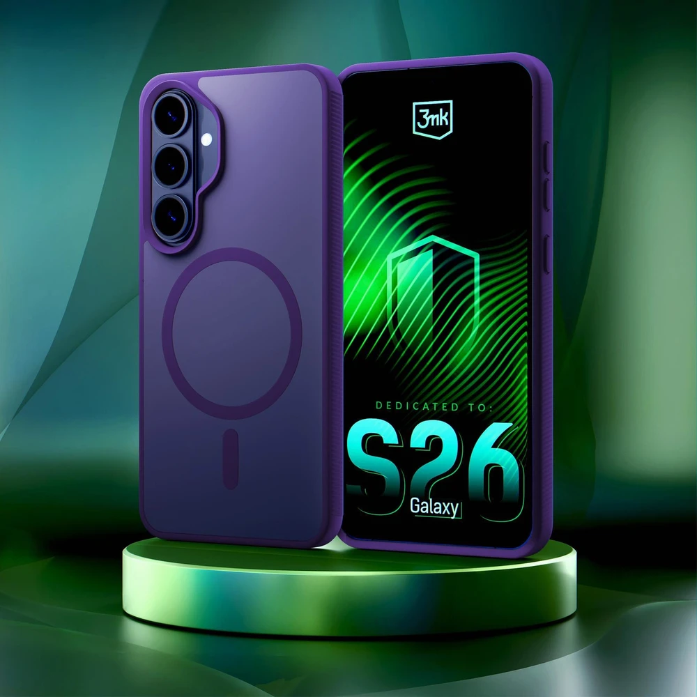 Dėklas 3MK Smoke MagCase do Samsung Galaxy S26+ violetinė