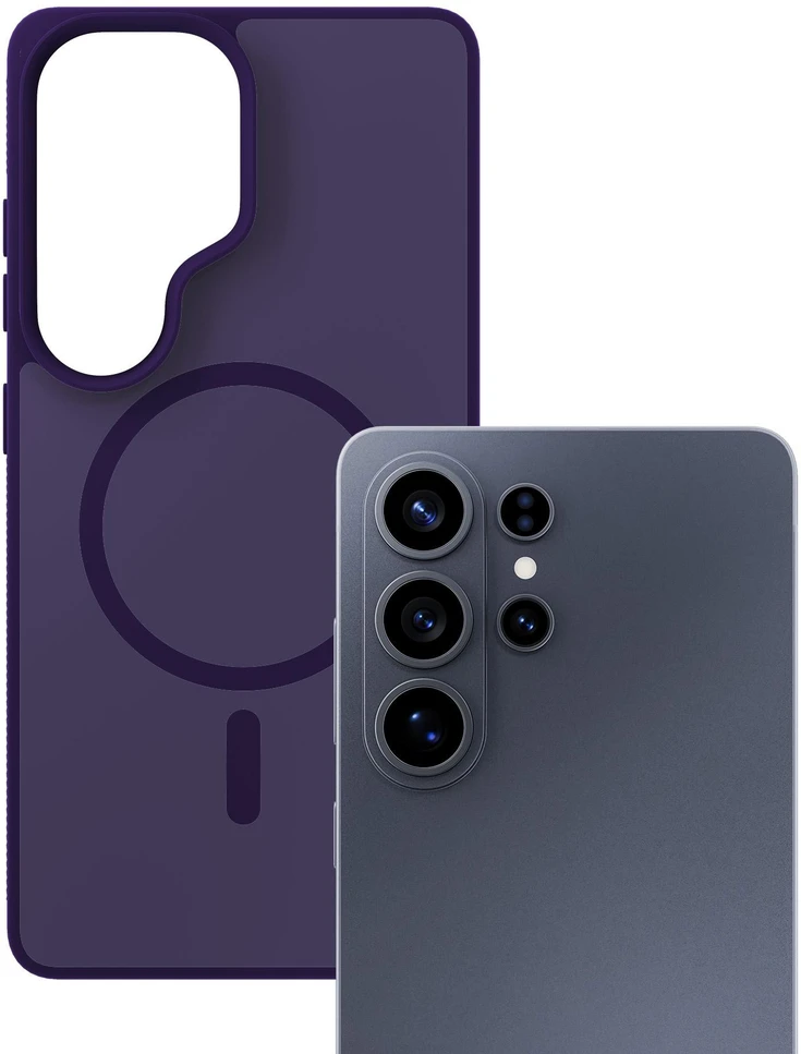 Dėklas telefonui MagSafe suderinamas, violetinis polikarbonatas 3mk Smoke MagCase