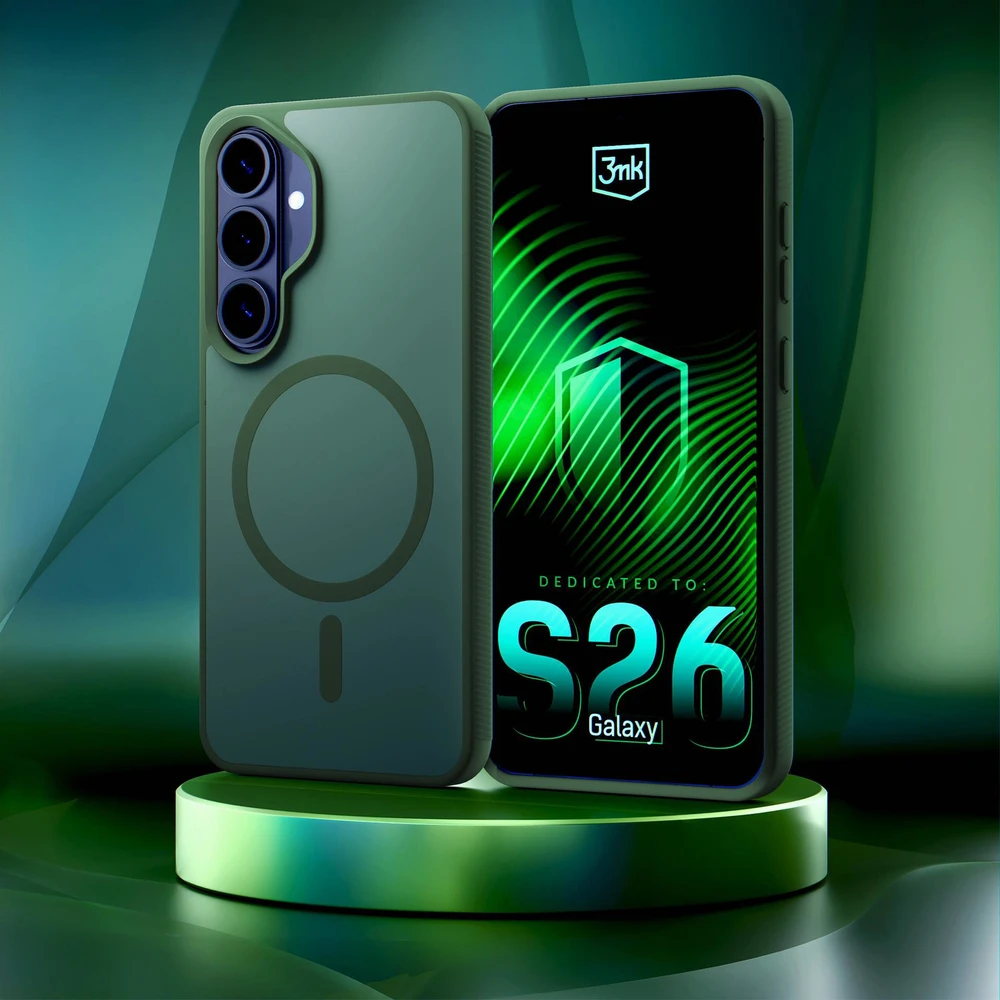 Dėklas 3MK Smoke MagCase do Samsung Galaxy S26 žalia