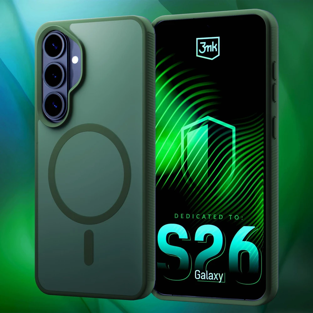 Dėklas 3MK Smoke MagCase do Samsung Galaxy S26 žalia