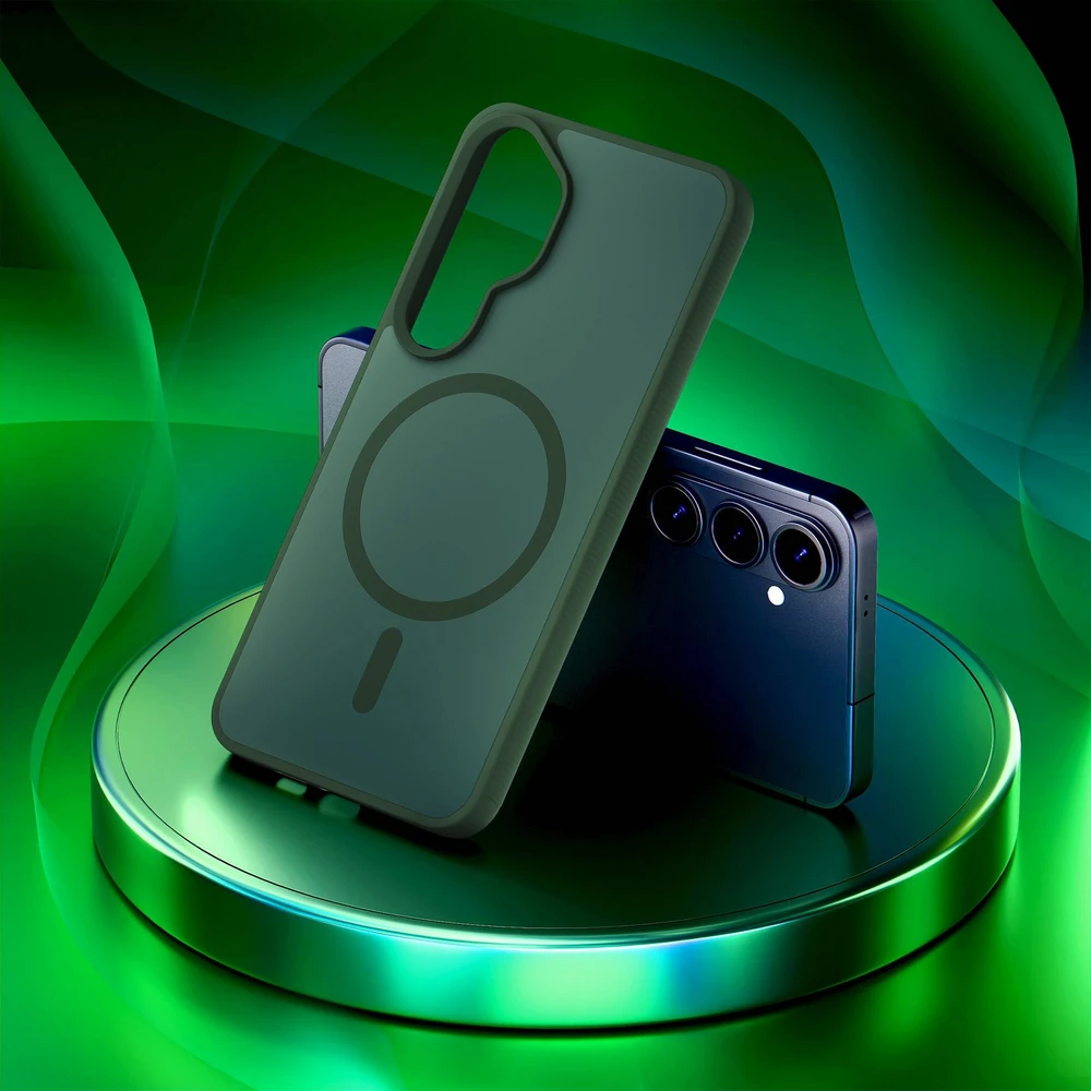 Dėklas 3MK Smoke MagCase do Samsung Galaxy S26 žalia