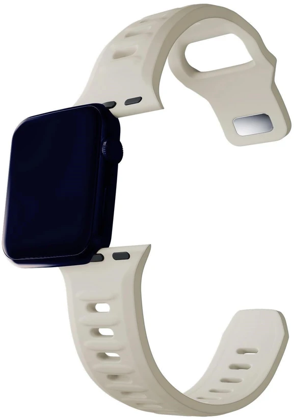 3MK silikoninis laikrodžio dirželis, smėlio spalvos, skirtas „Apple Watch 42/44/45/49 mm“