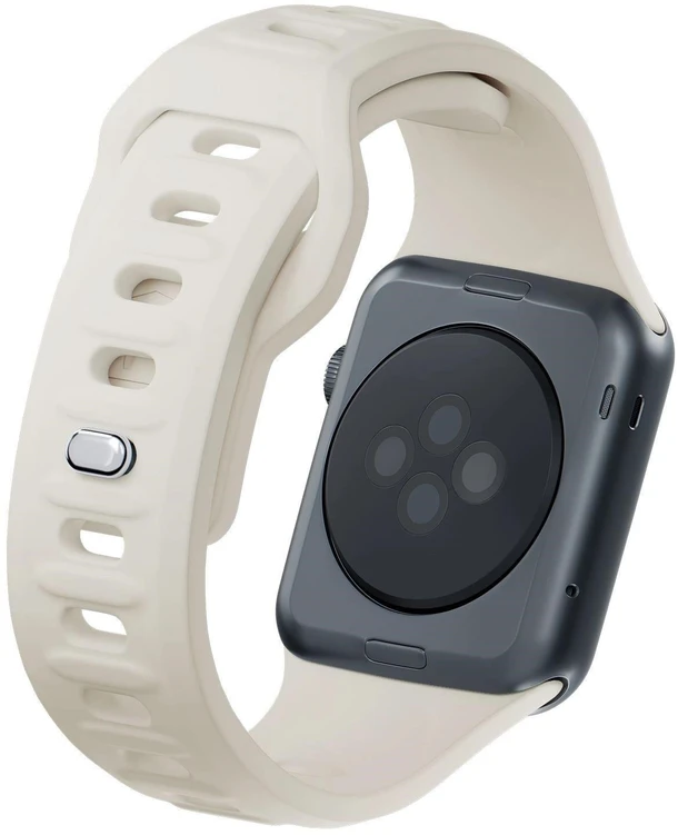 3MK silikoninis laikrodžio dirželis, smėlio spalvos, skirtas „Apple Watch 42/44/45/49 mm“
