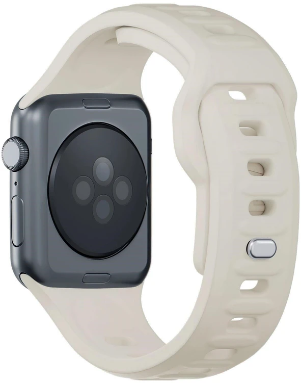 3MK silikoninis laikrodžio dirželis, smėlio spalvos, skirtas „Apple Watch 42/44/45/49 mm“