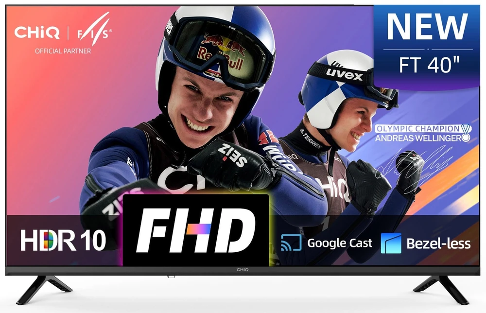 CHiQ L40FT televizorius, 40 colių įstrižainės, FHD, išmanusis, „Google TV“, dbx-TV, „Dolby Audio“, berėmis
