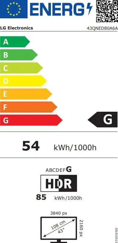 Televizorius TV LG QNED AI 43QNED80A6A 109,2 cm (43 colių) 4K Ultra HD Smart TV Wi-Fi Juodas